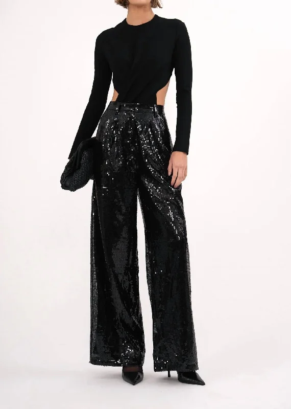 Roxanne Pants In Black High-Waist Trousers