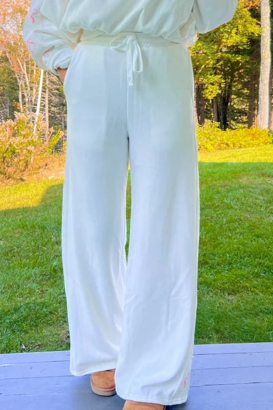 Future and Present Pants - White/Pink Soft Sweatpants Style