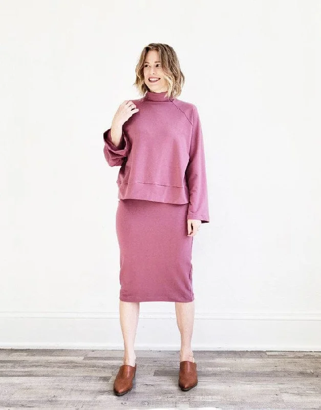 Cosmos Sweatshirt & Elemental Skirt Jersey Sewing Pattern, Sew House Seven Hoodie Jacket Zipper Layering