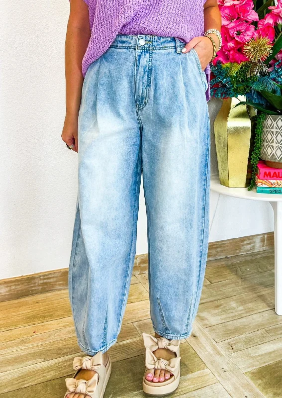 Take Me Dancing Pants - Light Denim Elegant Dress Pants