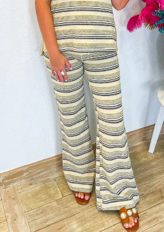 Taos Pants - Sand Stripe Comfortable Denim Leggings