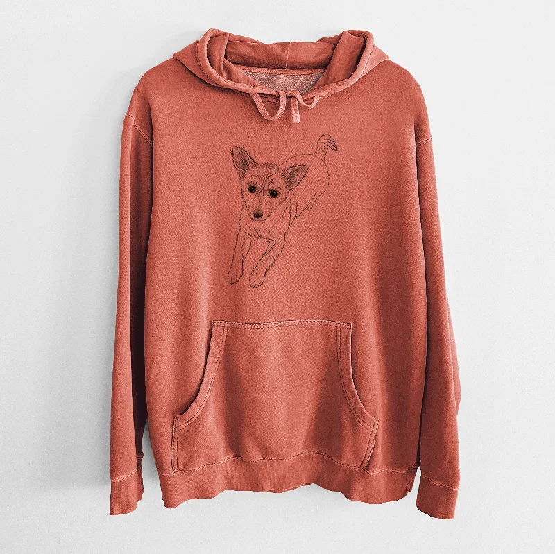 Bare Maisie the Terrier Mix - Unisex Pigment Dyed Hoodie Hoodie with Puffed Sleeves Voluminous Trendy