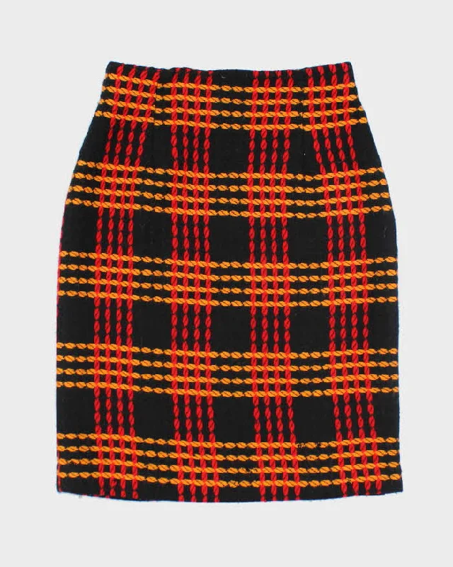 Vintage Pure Wool Patterned Above the Knee Skirt - XS lace skirt romantic