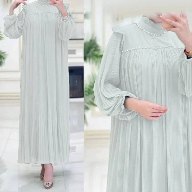 Women's Long Sleeve Solid Color Modest Fashion Dress M 478696 Tunics Yoga stretchy