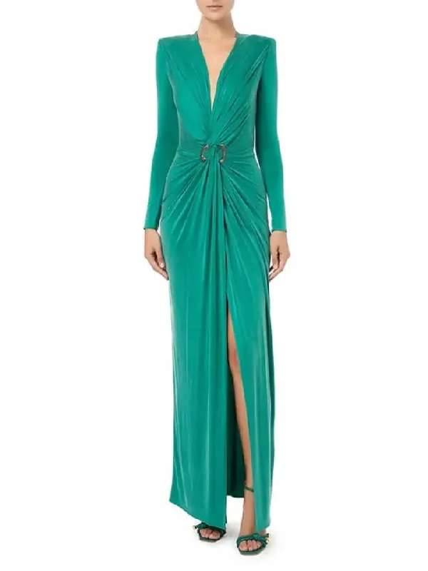 Women Lemon Fashion Sexy Deep X-Neck Cocktail Dress L 140736 Cowl Neckline Elegant
