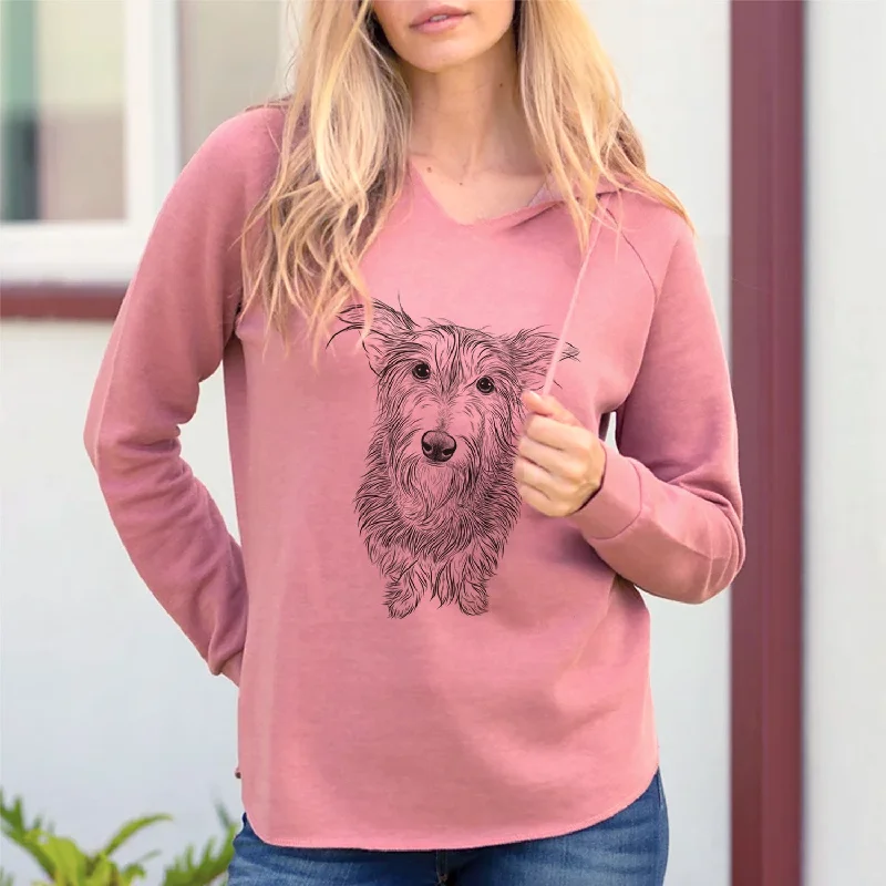 Bare Frida Doggo the Rescue Terrier Mix - Cali Wave Hooded Sweatshirt Hoodie with Longline Fit Extended Stylish