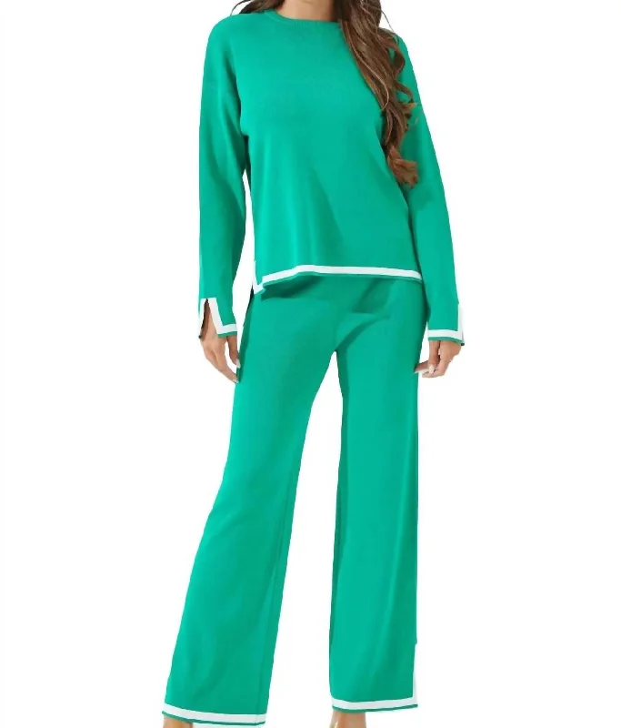 Knit Pants In Kelly Green Comfortable Jogger Trousers