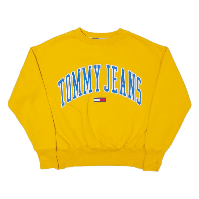 TOMMY HILFIGER Sweatshirt Yellow Womens S Hoodie with Reflective Safety Nightwear