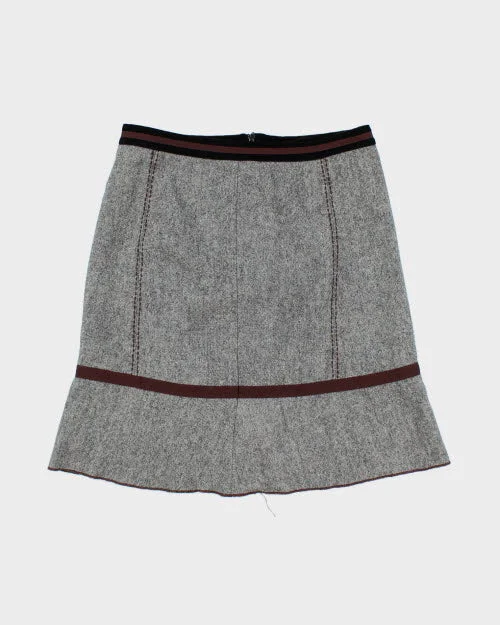 Vintage 90s Jacob Wool Skirt - S button skirt front