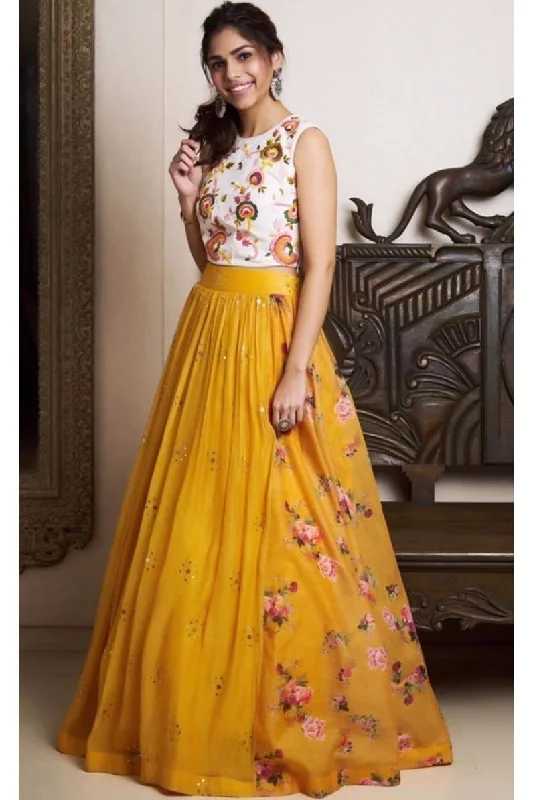 Off White & Yellow Croptop – Skirt corduroy skirt durable