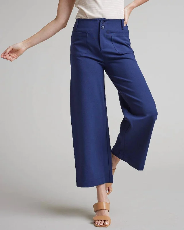 Frankie Pocket Pant In Blue Formal Linen Trousers