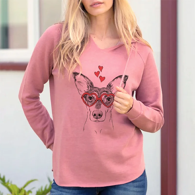Valentine Chloe the Doxie Mix - Cali Wave Hooded Sweatshirt Hoodie with Camouflage Military Edgy