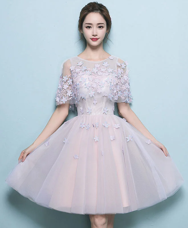 Simple Tulle Lace Short Prom Dress, Tulle Evening Dress Tunics Chic fashionable