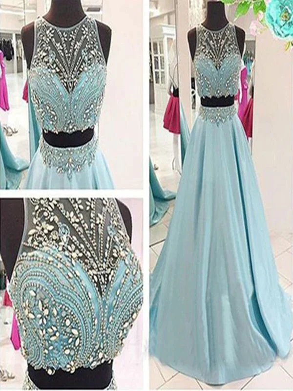 A Line Round Neck 2 Pieces Light Blue Prom Dress, 2 Pieces Formal Dress, Evening Dress Tunics Cozy soft A Line Round Neck 2 Pieces Light Blue Prom Dress, 2 Pieces Formal Dress, Evening Dress Tunics Cozy soft