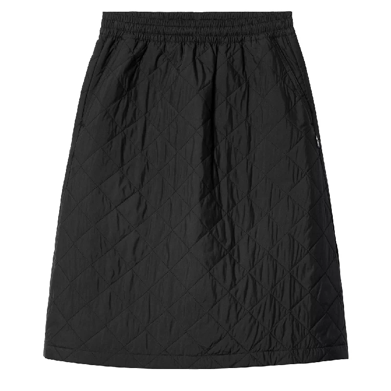 Carhartt WIP Womens Selma Skirt Black silk skirt lustrous