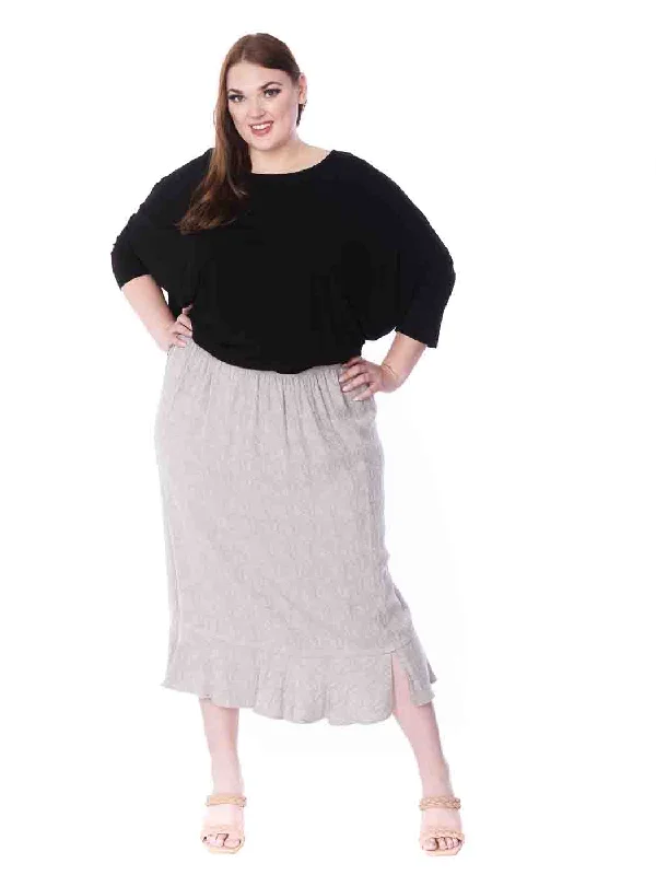 Tianello Plus Sized TENCEL™  "Paisley"  Jacquard "Tulip" Skirt silk skirt elegant
