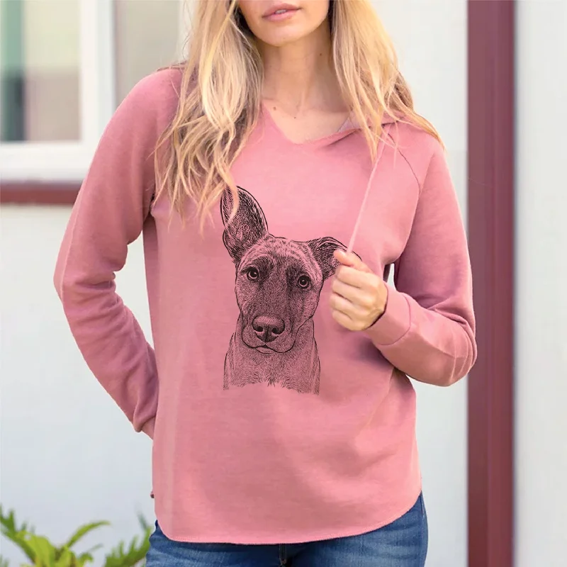 Bare Zoey the Mixed Breed - Cali Wave Hooded Sweatshirt Hoodie with Hem Contrast Bold Stylish