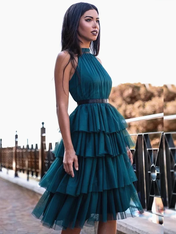 Short Blue Burgundy Prom Dresses, Knee Length Short Blue Burgundy Formal Homecoming Dresses Tunics Evening elegant