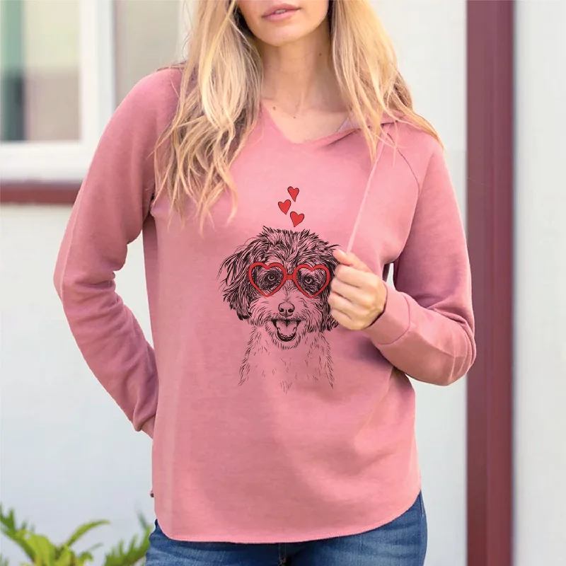 Valentine Carlos the Cavapoo - Cali Wave Hooded Sweatshirt Hoodie with Typography Text Message