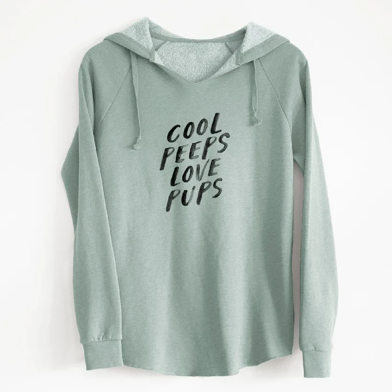 Cool Peeps Love Pups - Cali Wave Hooded Sweatshirt Hoodie with Puffed Sleeves Voluminous Trendy