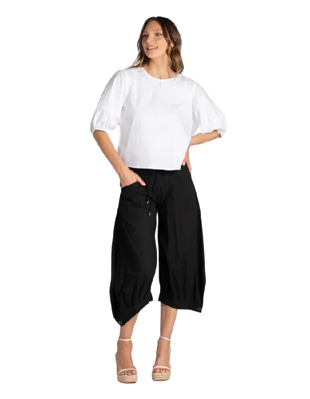Guru Pant Basic Black Classic Cropped Pants