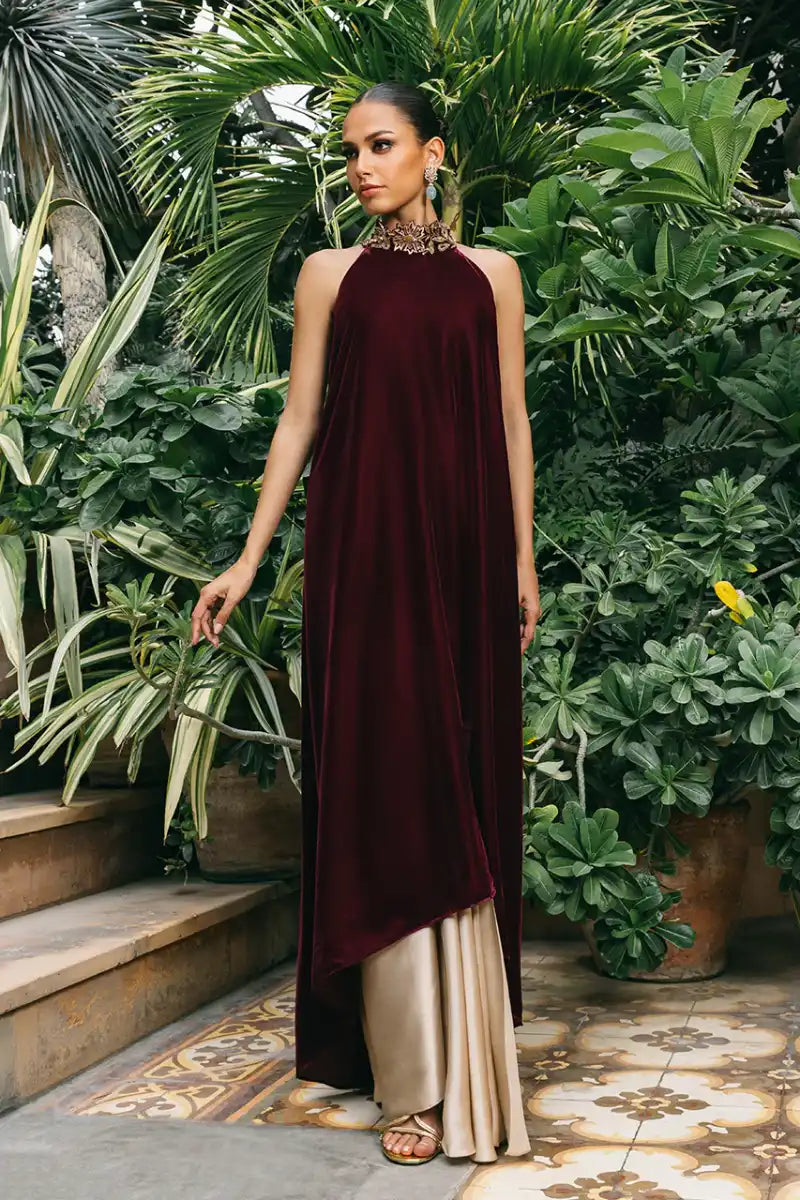 Sania Maskatiya - Sivya - Velvet - burgundy - Top & Skirt - 2 Piece cashmere skirt soft