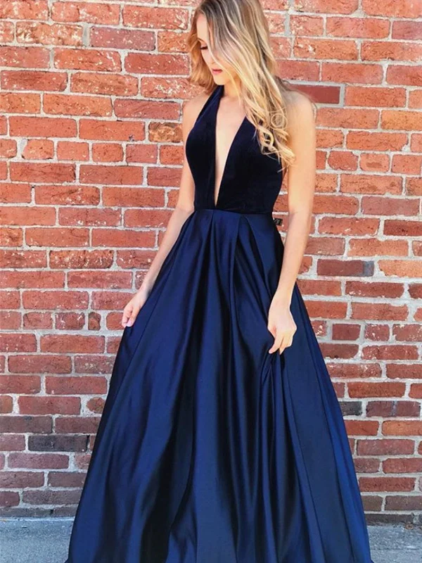 A Line V Neck Navy Blue Backless Prom Dresses, Navy Blue Backless Formal Evening Dresses Tunics Canvas sturdy A Line V Neck Navy Blue Backless Prom Dresses, Navy Blue Backless Formal Evening Dresses Tunics Canvas sturdy