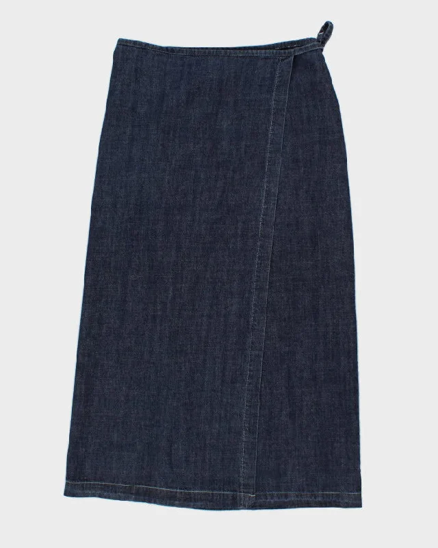00s Mavi Denim Wrap Midi Skirt - S chiffon skirt lightweight