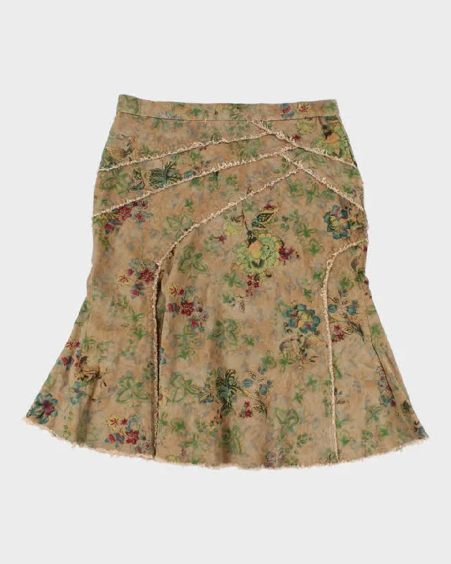 Vintage Woman's Green Floral Tapestry Skirt - W32 cashmere skirt fine