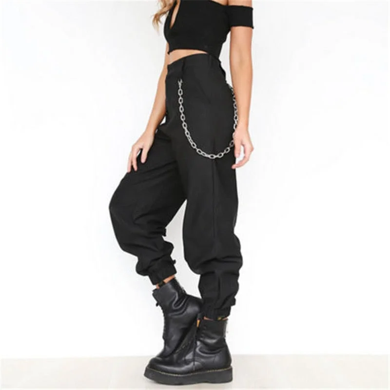 Women Casual High Waist Cargo Pants Formal Dress Pants