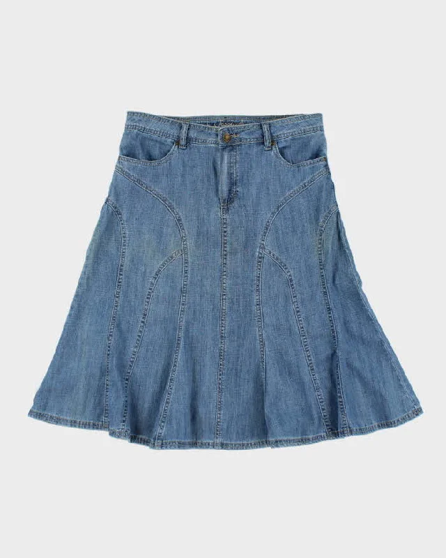 Vintage Y2K Jessica Sport Denim Midi Skirt - S leather skirt bold