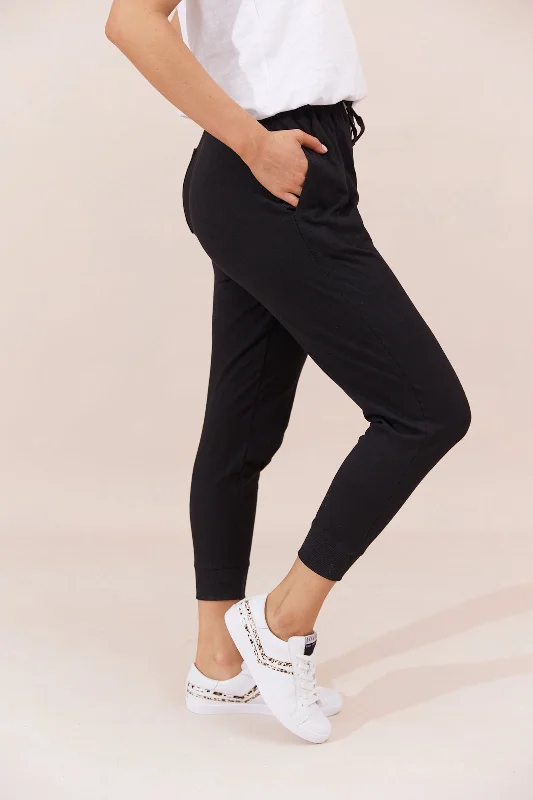 Sorrento Pants 7/8 - Black Formal Slim Pants