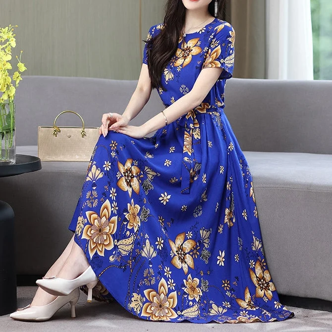 Women's Short Sleeve Tea Dresses M 432810 Tunics Leisure comfortable