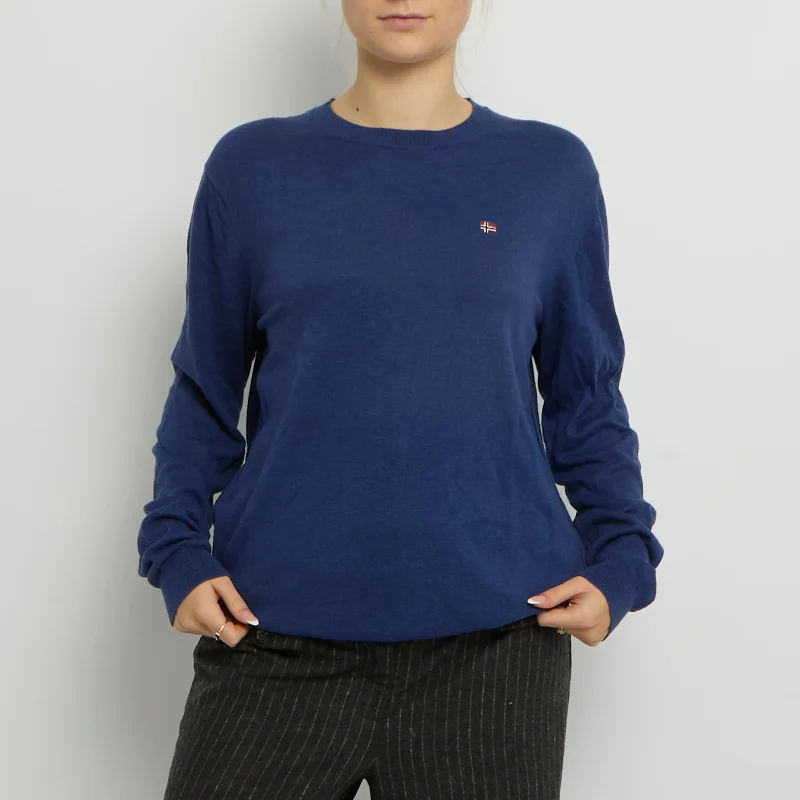 Crew Neck Knitted Sweatshirt - UK 14 Hoodie with Gradient Ombre Colorful