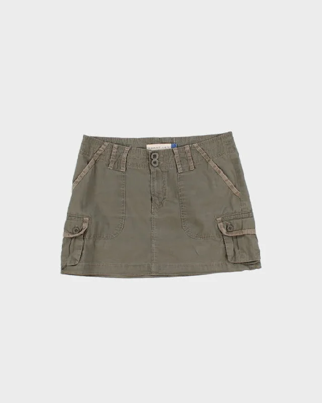 Y2K 00s Smart Set Khaki Cargo Mini Skirt - S/M corduroy skirt comfortable