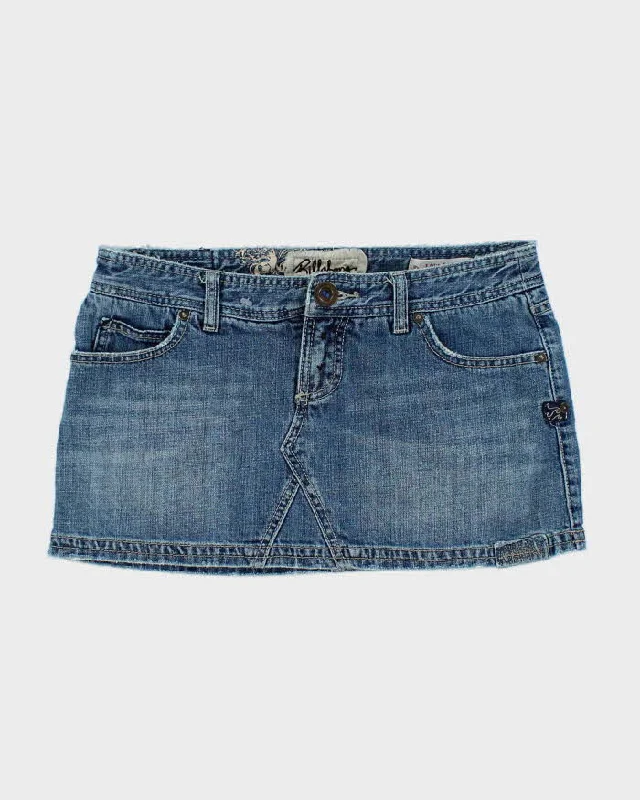 Y2k 00s Billabong Denim Mini Skirt - S linen skirt light