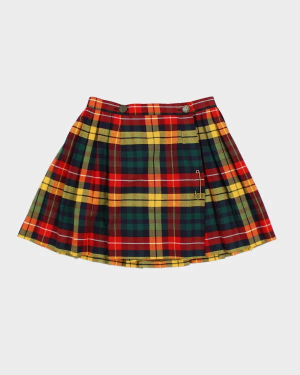Vintage 90s Imperial Collection Plaid Skirt - S wool skirt warm