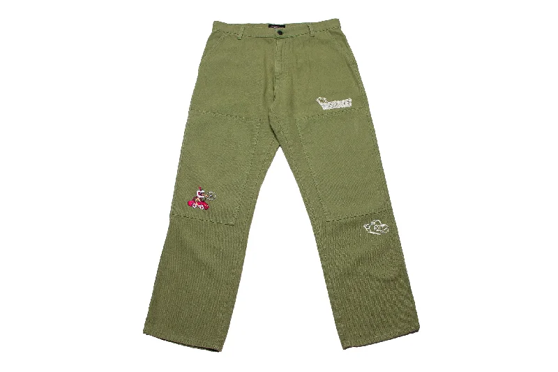 Pas de Mer Officina Pants "Army Green" Fashionable Sporty Pants