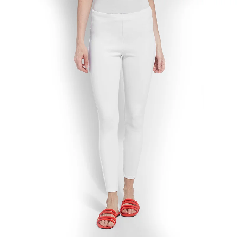 Denim White Pant High-Waist Jogger Pants
