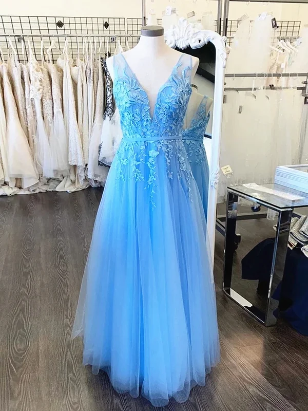 A Line V Neck Light Blue Lace Prom Dresses, V Neck Sky Blue Lace Formal Evening Dresses Tunics Running lightweight A Line V Neck Light Blue Lace Prom Dresses, V Neck Sky Blue Lace Formal Evening Dresses Tunics Running lightweight