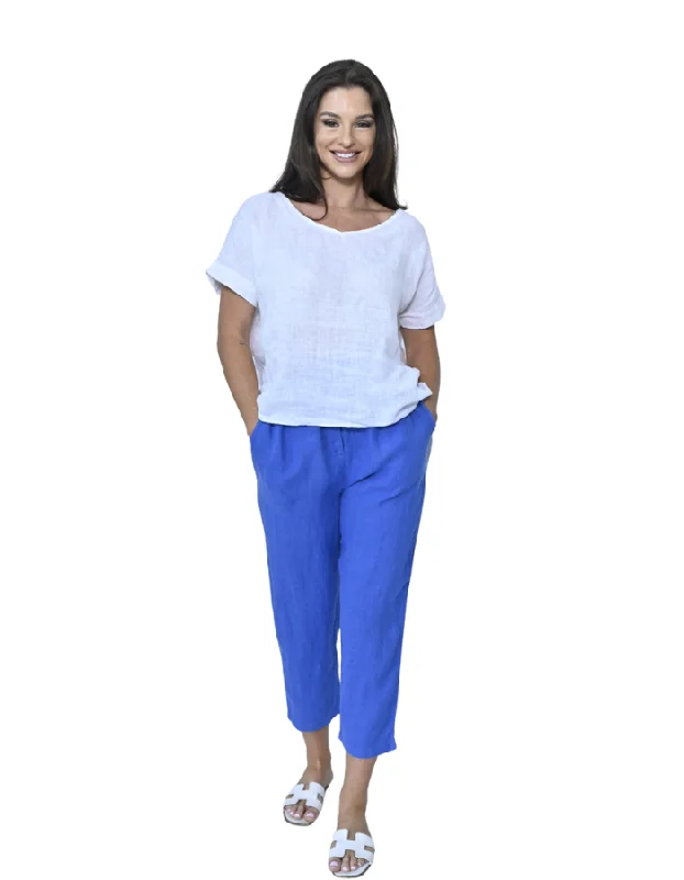 Trudy Pants Cobalt Classic Straight-Leg Pants
