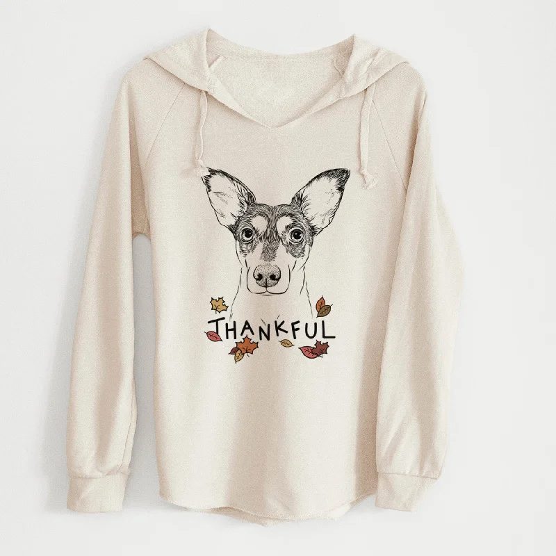 Thankful Chloe the Doxie Mix - Cali Wave Hooded Sweatshirt Hoodie Dress Longline Feminine