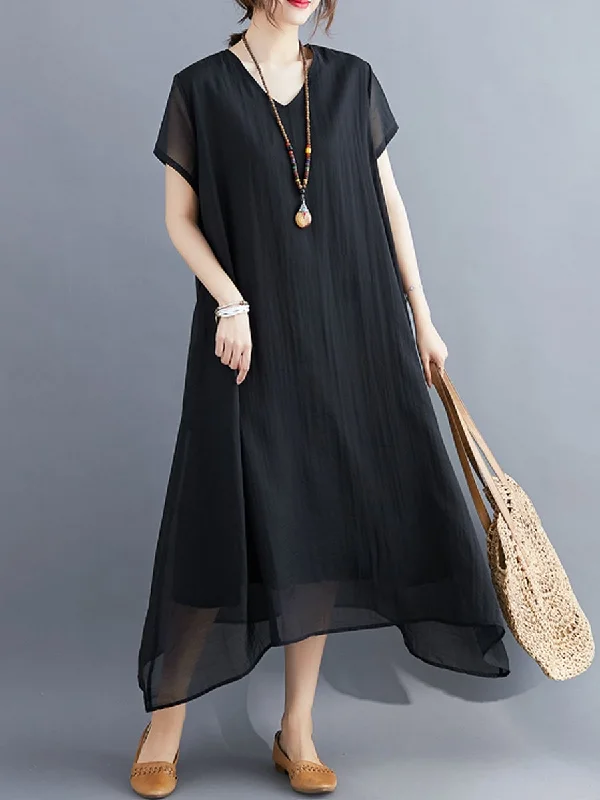 Women's Short Sleeve Smock Dress 2XL 270299 Tunics Canvas sturdy