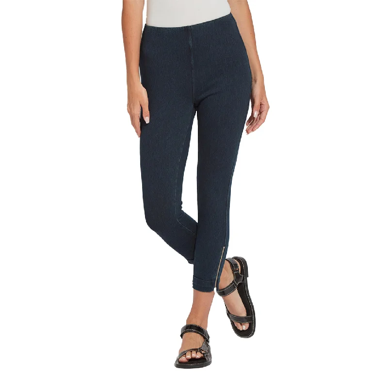 Denim Cuffed Crop Pant Warm Wool Trousers