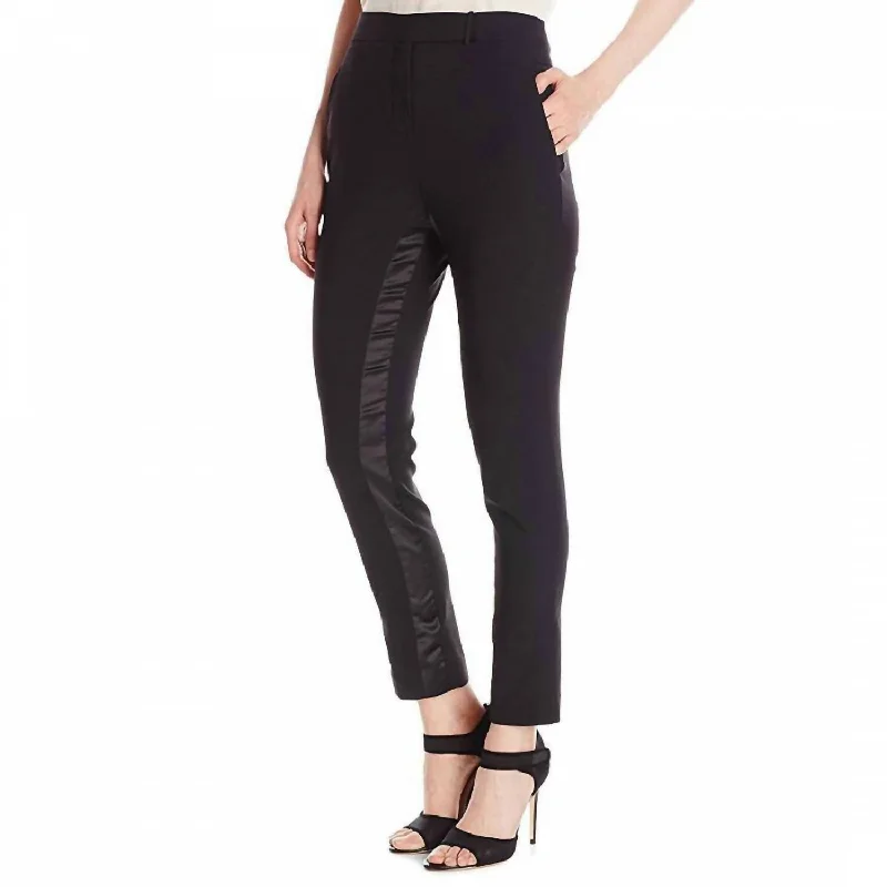 Tapered Tuxedo Gabardine Wool Slim Ankle Pants In Black Formal Slim Pants