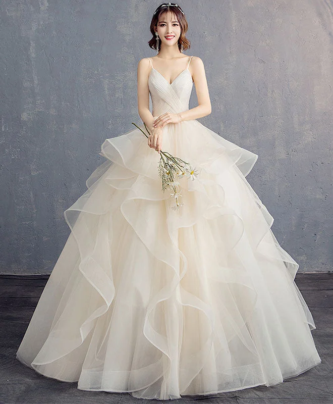 Light Champagne Tulle Long Prom Dress, Champagne Tulle Evening Dress Tunics Luxurious high-end Light Champagne Tulle Long Prom Dress, Champagne Tulle Evening Dress Tunics Luxurious high-end