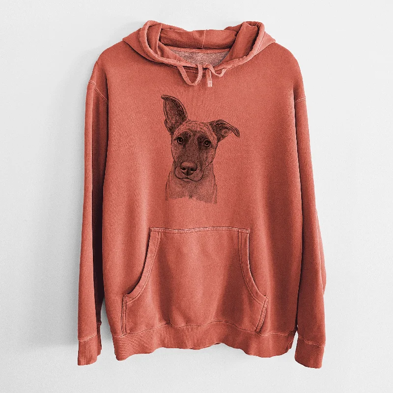 Bare Zoey the Mixed Breed - Unisex Pigment Dyed Hoodie Hoodie with Side Slits Relaxed Casual