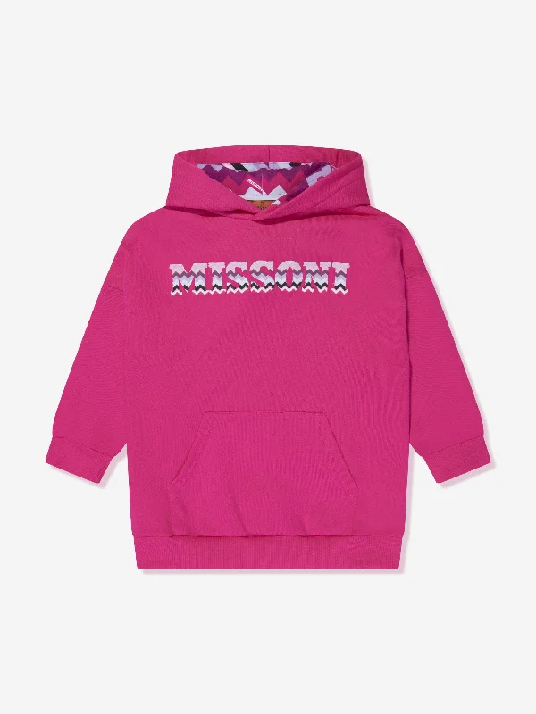 Missoni Girls Logo Hoodie in Pink Hoodie with Pastel Soft Subtle