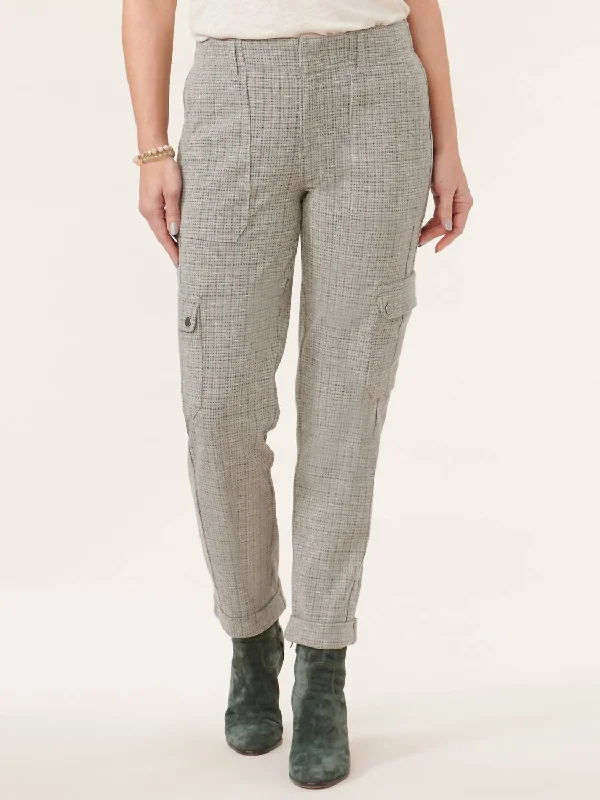 Multi Pocket Pant In Grey Soft Stretch Trousers