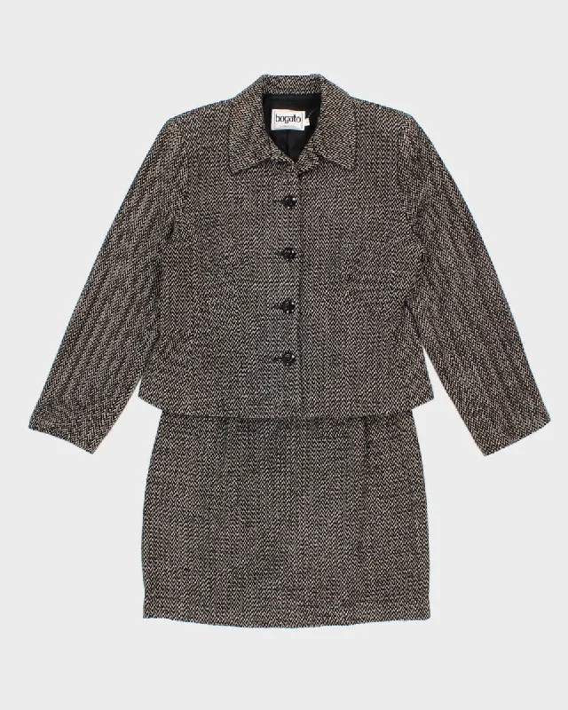 Vintage Bogato Wool Blend Skirt Suit - M leather skirt refined